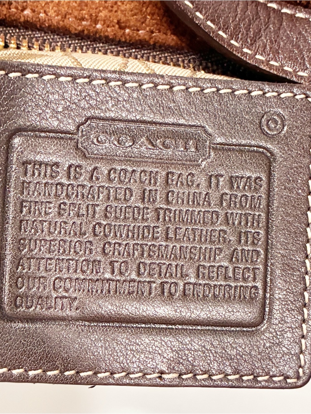 Coach Vintage Brown Suede Leather Mini Bag Gold Hardware - Picture 3 of 4